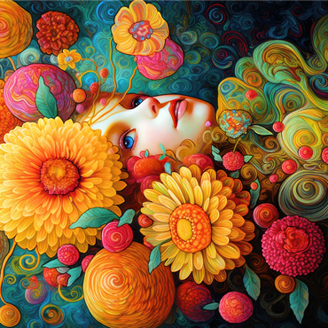 Sunlit Blossoms and Raspberry Dreams 1000 Jigsaw Puzzle 3D Modell