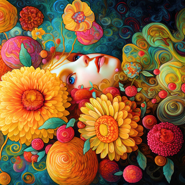 Sunlit Blossoms and Raspberry Dreams 500 Jigsaw Puzzle 3D Modell