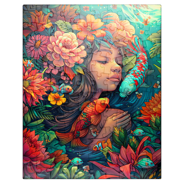 puzzleplate Underwater Dream with Koi and Blooms 100 Jigsaw Puzzle