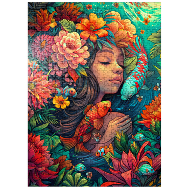 puzzleplate Underwater Dream with Koi and Blooms 500 Jigsaw Puzzle