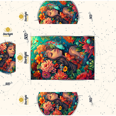 Underwater Dream with Koi and Blooms 500 Jigsaw Puzzle box 3D Modell