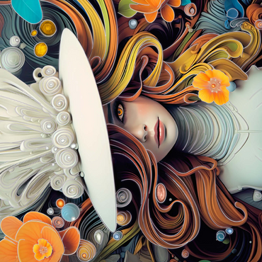 Mystical Woman in Feathered White Hat 500 Jigsaw Puzzle 3D Modell