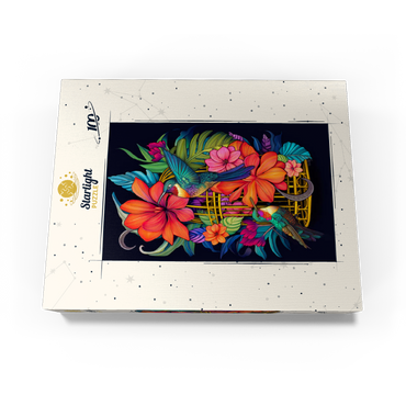 Colorful Hummingbirds with Tropical Flowers 100 Jigsaw Puzzle box view3