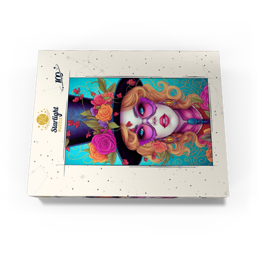 Glamorous Woman with Floral Top Hat 100 Jigsaw Puzzle box view3