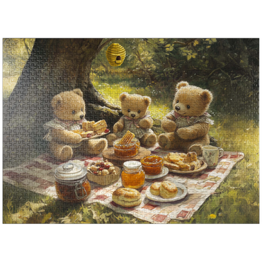 puzzleplate Adorable Teddy Bear Picnic in a Sunny Forest 1000 Jigsaw Puzzle