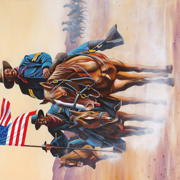 African American Buffalo Soldiers in Desert March 500 Jigsaw Puzzle 3D Modell