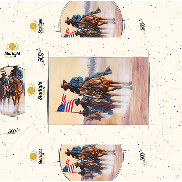 African American Buffalo Soldiers in Desert March 500 Jigsaw Puzzle box 3D Modell