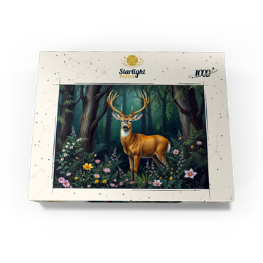 Majestic Deer in a Serene Forest with Wildflowers 1000 Jigsaw Puzzle box view3