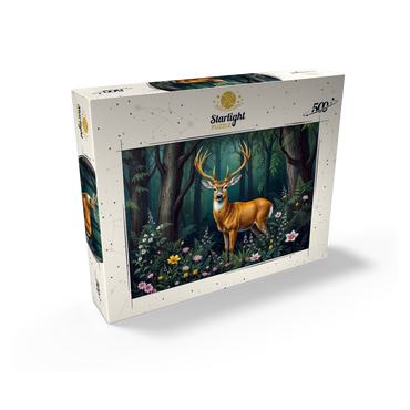 Majestic Deer in a Serene Forest with Wildflowers 500 Jigsaw Puzzle box view2
