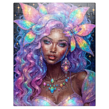 puzzleplate Celestial Goddess with Rainbow Hair and Cosmic Jewelry 100 Jigsaw Puzzle