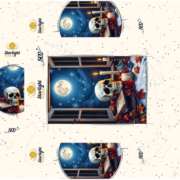 Mystical Still Life with Skull, Candles, and Full Moon 500 Jigsaw Puzzle box 3D Modell