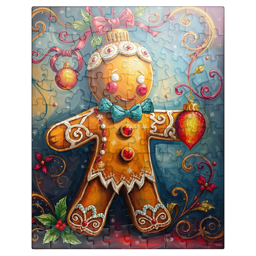 puzzleplate Festive Gingerbread Ornament with Holiday Decor 100 Jigsaw Puzzle