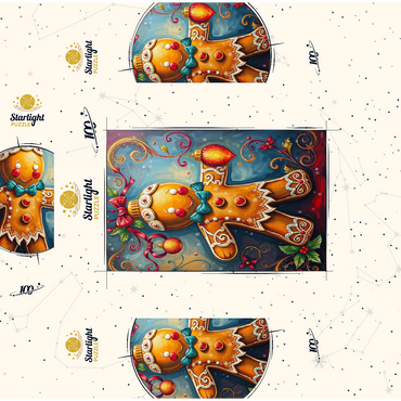 Festive Gingerbread Ornament with Holiday Decor 100 Jigsaw Puzzle box 3D Modell