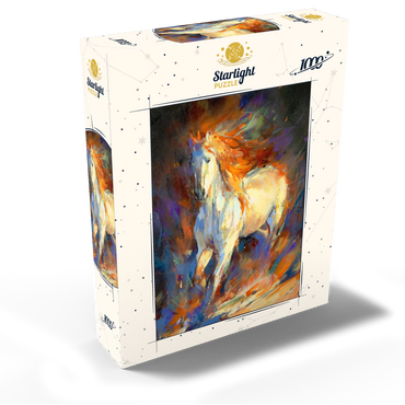 Fiery White Stallion in Motion 1000 Jigsaw Puzzle box view2