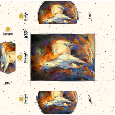 Fiery White Stallion in Motion 1000 Jigsaw Puzzle box 3D Modell