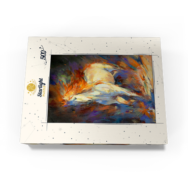 Fiery White Stallion in Motion 500 Jigsaw Puzzle box view3