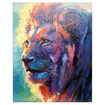 puzzleplate Vibrant Portrait of a Majestic Lion 100 Jigsaw Puzzle