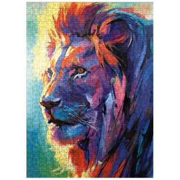 puzzleplate Vibrant Portrait of a Majestic Lion 500 Jigsaw Puzzle