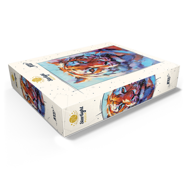 Vibrant Bengal Tiger Expressionist Portrait 1000 Jigsaw Puzzle box view1