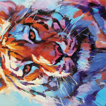 Vibrant Bengal Tiger Expressionist Portrait 1000 Jigsaw Puzzle 3D Modell