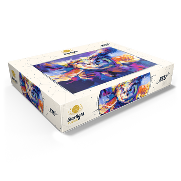 Colorful Great Horned Owl in Flight 1000 Jigsaw Puzzle box view1