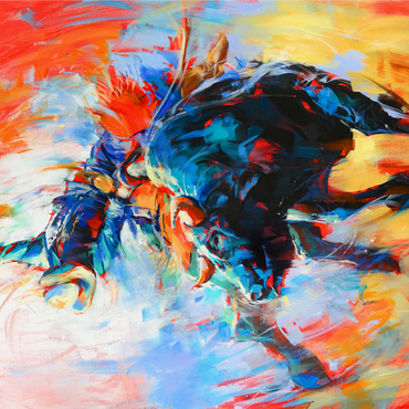 Rodeo Bull Rider in Vivid Motion 1000 Jigsaw Puzzle 3D Modell