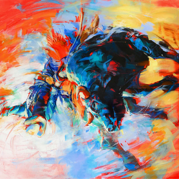 Rodeo Bull Rider in Vivid Motion 100 Jigsaw Puzzle 3D Modell