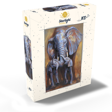 African Elephants Mother and Calves 100 Jigsaw Puzzle box view2