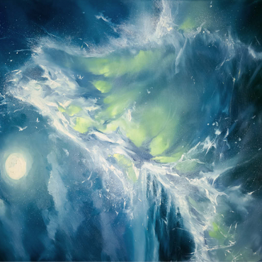 Moonlit Ocean Wave in Abstract Motion 100 Jigsaw Puzzle 3D Modell