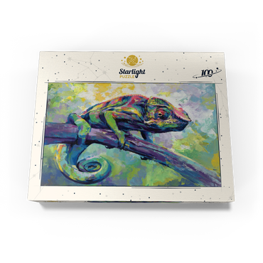 Colorful Panther Chameleon on Tree Branch 100 Jigsaw Puzzle box view3