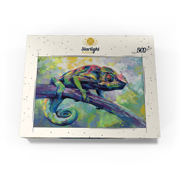 Colorful Panther Chameleon on Tree Branch 500 Jigsaw Puzzle box view3