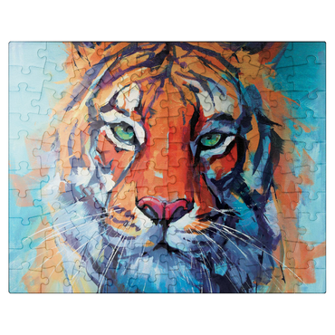 puzzleplate Vibrant Bengal Tiger Close-Up Painting 100 Jigsaw Puzzle