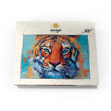 Vibrant Bengal Tiger Close-Up Painting 500 Jigsaw Puzzle box view3