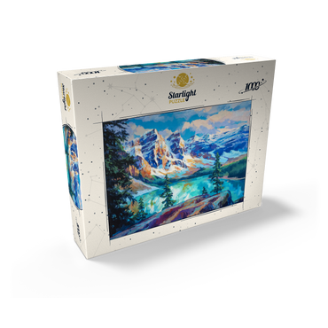 Snow-Capped Peaks Above Emerald Lake 1000 Jigsaw Puzzle box view2