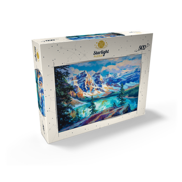Snow-Capped Peaks Above Emerald Lake 500 Jigsaw Puzzle box view2