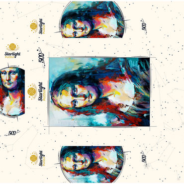 Mona Lisa in Abstract Expressionist Style 500 Jigsaw Puzzle box 3D Modell