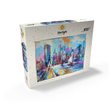 Vibrant urban skyline in expressive art style 1000 Jigsaw Puzzle box view2