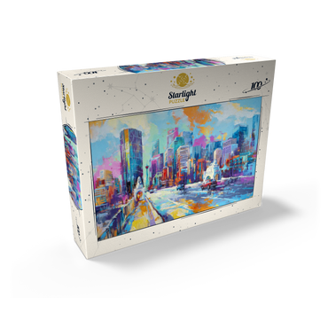 Vibrant urban skyline in expressive art style 100 Jigsaw Puzzle box view2