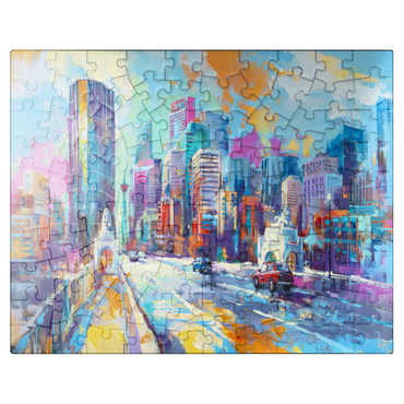 puzzleplate Vibrant urban skyline in expressive art style 100 Jigsaw Puzzle
