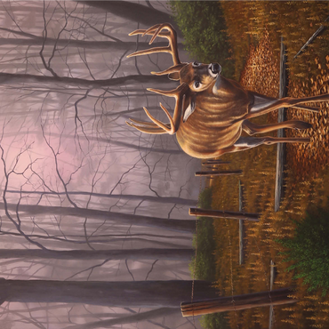 White-Tailed Deer in Autumn Forest Mist 1000 Jigsaw Puzzle 3D Modell