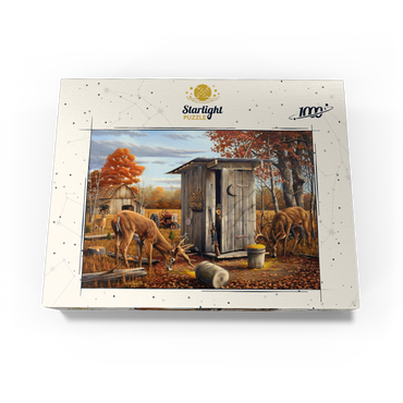 Autumn Deer Surprise at Hunting Cabin 1000 Jigsaw Puzzle box view3