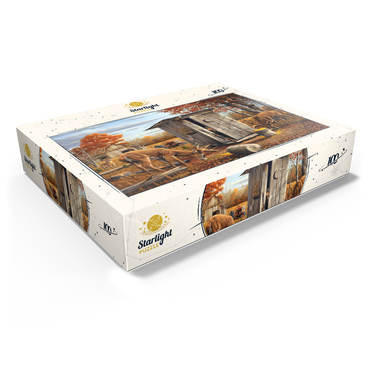 Autumn Deer Surprise at Hunting Cabin 100 Jigsaw Puzzle box view1