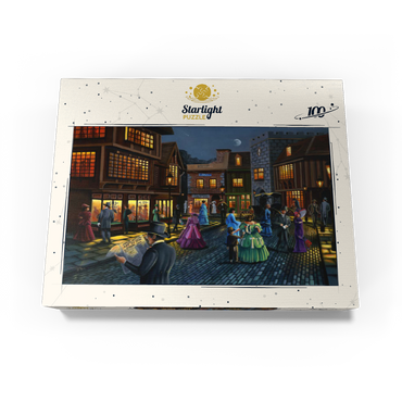 Victorian Street Scene at Moonlit Night 100 Jigsaw Puzzle box view3