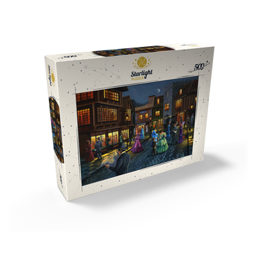 Victorian Street Scene at Moonlit Night 500 Jigsaw Puzzle box view2
