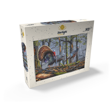 Wild Eastern Turkeys in Foggy Woodland 500 Jigsaw Puzzle box view2