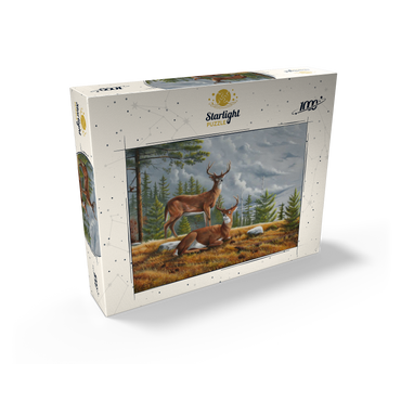Alert White-Tailed Deer in Autumn Pines 1000 Jigsaw Puzzle box view2