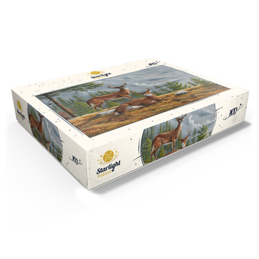 Alert White-Tailed Deer in Autumn Pines 100 Jigsaw Puzzle box view1