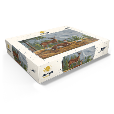 Alert White-Tailed Deer in Autumn Pines 500 Jigsaw Puzzle box view1