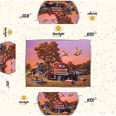 Autumn Farmyard with Pheasants and Vintage Truck 1000 Jigsaw Puzzle box 3D Modell