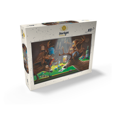 Whitetail Bucks Playing Poker Indoors 100 Jigsaw Puzzle box view2